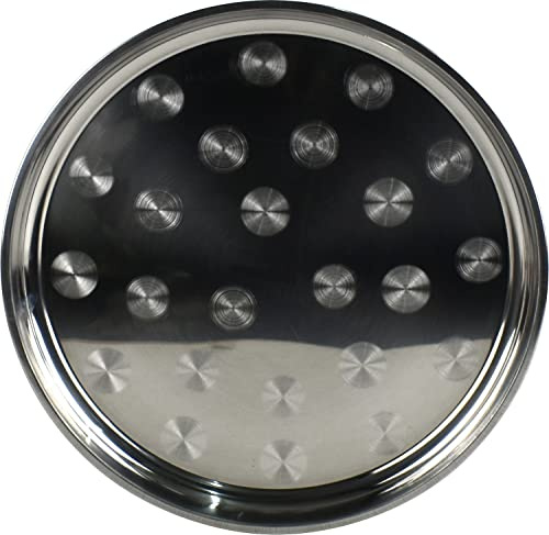 LAVV HOUSEWARES LTD Circle Patterns Stainless Steel Round Serving Tray Platter Plate (50cm)