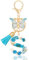 MWOOT Letter Keychain Initiale Schlüsselanhänger Buchstabe S,Alphabet Harz Blume Key Chain mit Schmetterling Quaste Anhänger Handtasche Geldbörse Charm,Blau Blütenblatt Keyring für Frauen (S)