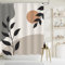 APROPHIC Duschvorhang Boho 180x180, Moderne Abstrakt Kunst Duschvorhänge, Sonne Mond Blätter Beige Bad Waschbar Bad Vorhang Polyester Textil Wasserdicht Duschvorhang Badewanne mit 12 Haken