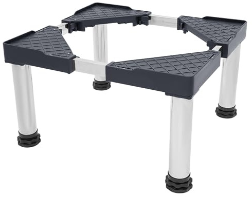 Waschmaschinen Untergestell, Einstellbares Waschmaschinenständer mit Anti Rutsch Panel, Max. 150kg, Waschmaschinensockel für Waschmaschine Trockner Haushaltsgeräte (Grau)