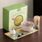 WEELOO Matcha Whiskey Set, 7PCS Ceramic Matcha Mixer, Including Matcha Bowl, Matcha Whiskey & Stand, Spoon & Spoon Holder, Sieve & Tea Towel, Japanese & Song Dynasty Tea Ceremony Gift Box (Pink)