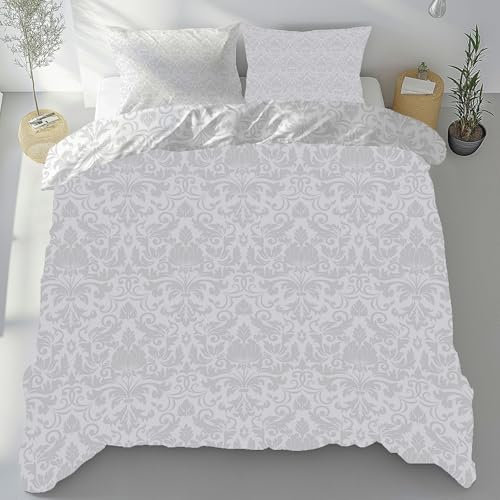 Tyafsgvqo Antike Barock Bettbezug Bügelfrei, Vintage Minimalistisch Bettwäsche Set 200x220 cm Weich, Klassisch Viktorianisch Bettwäsche 3 Teilig, Mikrofaser Wendebettwäsche mit 2 Kissenbezug 80x80 cm