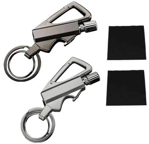 Feuerzeug mit permanentem Streichholz und Infinity-Funktion, Portable Multifunctional Ignition Device, Flaschenöffner Wasserdichter Tragbarer Feuerstein, Outdoor (Black and Silver)