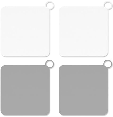 Ebksqs 4 PCS Tapa Desagüe Ducha Antiolores y Anticucarachas de Silicona, 15x15cm, para Baño, Cocina, Terraza y Lavandería, Pack Blanco y Gris