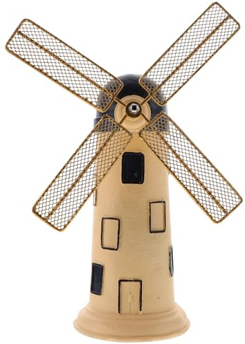 BESPORTBLE Vintage Resin Decorative Windmill Model Mini Dutch Windmill Ornament for Table and Desktop Suitable for Living Room and Office Display