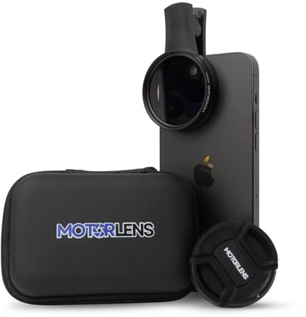 MOTORLENS PRO Clip-on 52mm CPL Polarising Filter, Compatible with iPhone 17 16 15 14 13 12 11, Pro Max models and Android Smartphones, Car Photography & Videography Phone Lens
