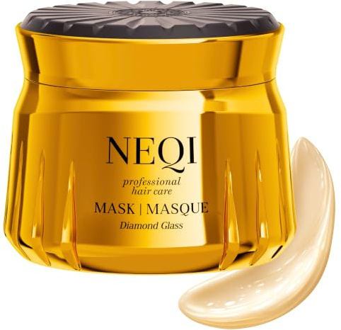 NEQI Haarmaske trockenes & coloriertes Haar - Anti Frizz Intensive Haarkur | Diamond Glass Tiefenpflege für geschädigtes & blondiertes Haar - Glass Hair Glanz, vegan, Haarmaske Coloriertes Haar