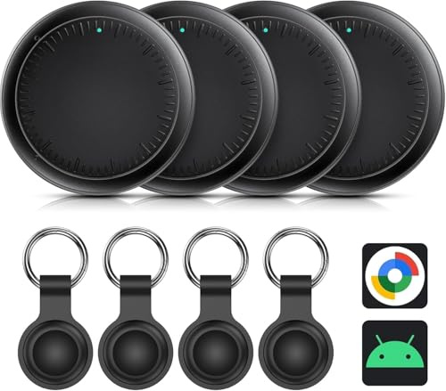 Air Tracker Android,4 Pezzi Smart tag Android Funziona con Google Dov'è App | Bluetooth Trova Oggetti, Tracker Tag Bluetooth Localizzatore Chiavi per Chiavi/Bagagli/Valigie/Portafogli