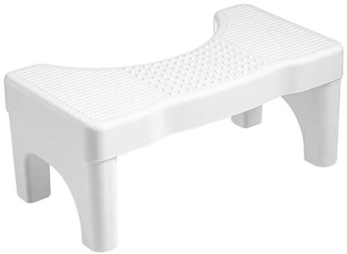 Marchepied de Toilette Antidérapant en PP Blanc, Stable et Élégant | Repose-pieds pour Adultes, Format Compact Peu Encombrant, Facile à Nettoyer, Support Solide pour Maison