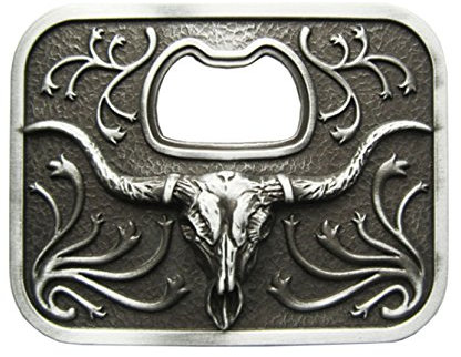Schnalle123 Gürtelschnalle Western Western Longhorn Cowboy 3D Optik für Wechselgürtel Gürtel Schnalle Buckle Langhorn Rind Modell 220
