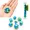 Bescon Mini Gemini Dice Set - Kleine Polygonal Würfel 10mm, Two Tone Farben D&D Spielwürfel Set of 7, RPG Rollenspiel Polyedrische Dice Set in Tube, Aquamarine