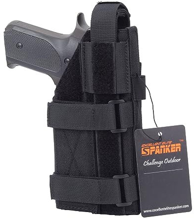 EXCELLENT ELITE SPANKER Taktische verstellbare Pistolenhalfter für M1911 G17 G18 G19 G26 G34 XD-45acp CZ P-10C(Schwarz)