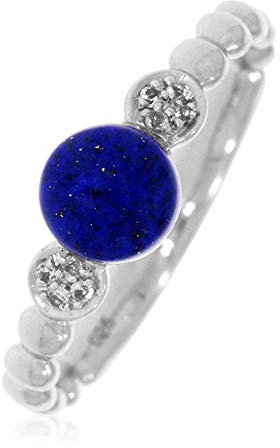 XEN Ring mit Lapis und Weißtopase ca. 1,05 ct. rhodiniert 52 (16.6)