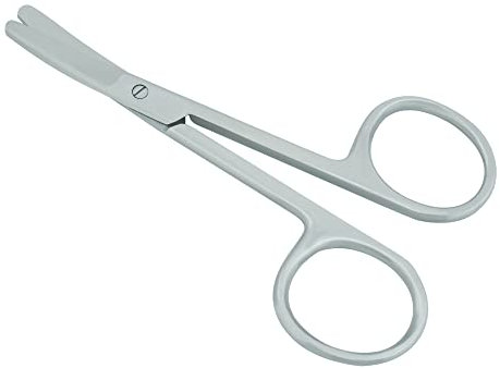 Spire Tools ® Baby Children's Kids Nail Scissors Safe Women Ladies toenails Manicure Multi-Purpose Stainless Steel Cuticle Pedicure Beauty Men Grooming Kit, Eyebrow, Eyelash, Dry Skin Curved Blade