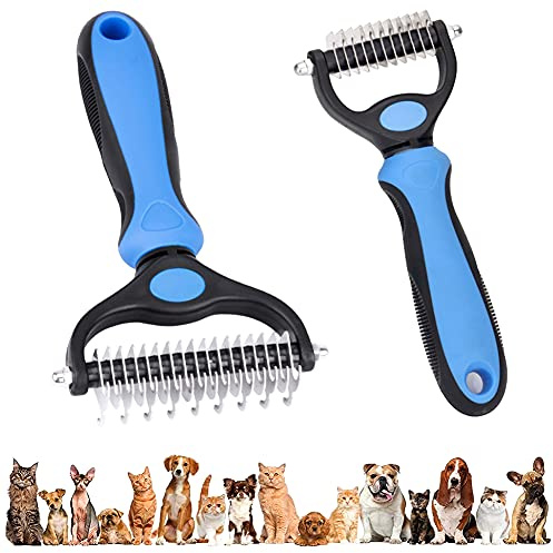 GOODGDN Spazzola per Cani Sciogli Nodi,2PCS Cani Gatti Pet Toelettatura Pettine Rastrello Taglianodi Cardatore Doppia Faccia Peli Cura Conigli Cavalli Aiuta Rimuovere Sbrogliare Eliminare peli Morti