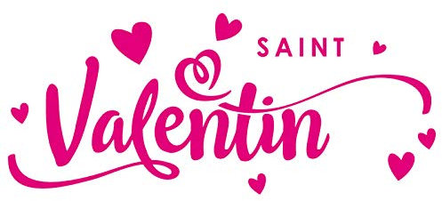 Sticker Vitrine St Valentin - Dimensions 58 x 24 cm - Coloris Rose Mat - Autocollant Vitrine
