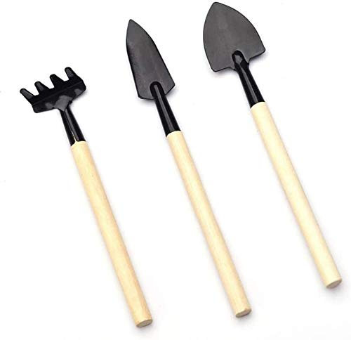 Bprtcra 3 Stücke Mini Gartengeräte Set, Gartenschaufel Gartenwerkzeug Spaten Und Schaufel, Mini-Pflanze Gartengeräte Set Spaten Krallen Rechen Schaufel Blumen Pflanzwerkzeuge Blumenerde