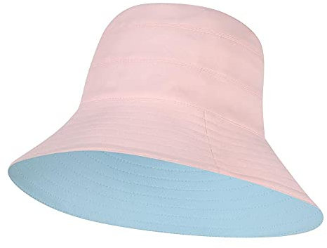 Geekcook Chapeau résistant aux UV,Chapeau été Altitude Double Face Estivation Hat de pêcheur à Grande Face BIG coréenne Version coréenne Dames Sunshade Casquette Solaire-Rose Poudre + Bleu_Code