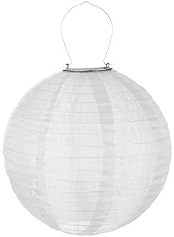 Yeehliny Solar Papierlaterne, LED Solar Lampions, Solar Lichterkette, Solar Laterne Licht wasserdichte Hängelampen Hängende Laterne für Hochtzeit Kirche Garten Party Dekoration 30cm (1PC- Weiß)