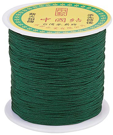 Craftdady- Cordoncino in nylon intrecciato per perline da 0,5 mm, per nodi cinesi, macramè, braccialetti fai da te, collane e gioielli, da 137 metri, colore: verde scuro