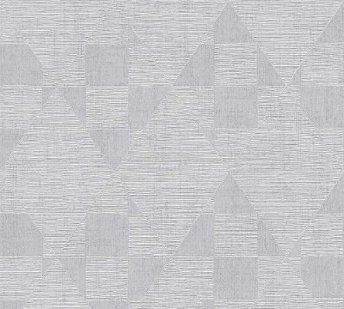 Livingwalls 381961 Moderne Design Tapete Silber Grau Geometrisch Muster Vliestapete 10,05x0,53m Made in Germany