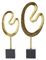 CosmoLiving by Cosmopolitan Marmor Abstrakte Skulptur mit schwarzem Sockel, 2er Set 61 cm, 53,3 cm H, Gold