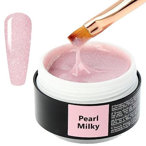 SINCERO SALON Aufbaugel - Pearl Milky - UV Gel zur Nagelverlängerung und Modellage - Nail Art Nagel - Acrylgel- Farbgel - Versiegelungsgel für Gelnägel - 15ml
