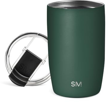 Simple Modern Thermobecher Kaffeebecher to go mit Klappdeckel | Isolierter Edelstahl-Kaffeebecher | Geschenke für Frauen und Männer | Voyager | 350ml | Forest