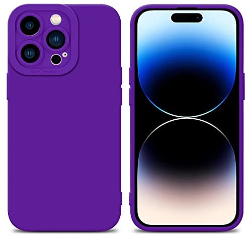 Cadorabo Hülle kompatibel mit Apple iPhone 14 PRO Schutzhülle TPU Silikon Case Liquid Design mit Kameraschutz Slim Kratzfest Weiche Gummi mit Rundumschutz Case Hülle für iPhone 14 PRO in Lila
