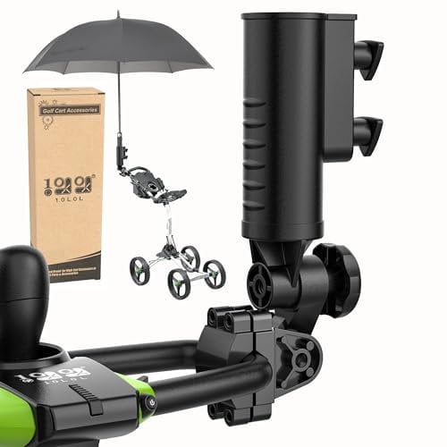 10L0L Durable Golf Umbrella Holder, Aluminium Alloy, Base Super Strong Windproof, Universal Umbrella Stand for Electric Scooter, Wheelchair, Beach Chair, Cool Black