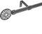 LOLAhome Set de Barra de Cortina Extensible de 122 a 211 cm, 2 escuadras y 2 terminales Negro de Metal