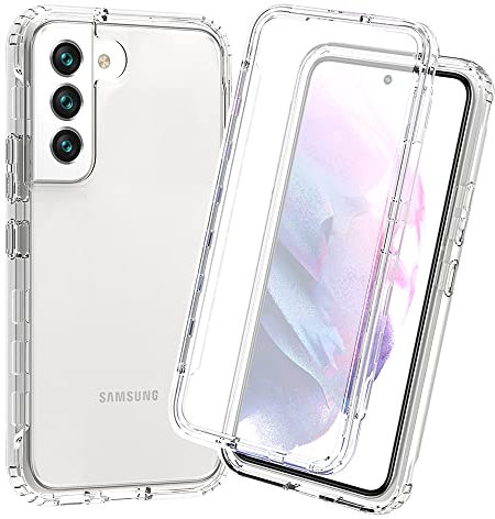 XINNI Coque pour Samsung Galaxy S22+(Plus) 5G Antichoc Housse avec Protège écran, 360 Degrés Full Body Etui Solide Double Face Bumper Portable Transparent Housse,Cristal
