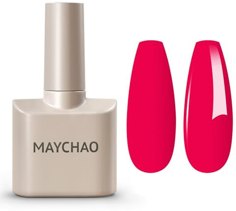 MAYCHAO 15ML Halloween Gel Nail Polish 1Pc Neon Rose Gel Polish Soak Off UV LED Bright Rose Nail Polish Nail Art Starter Manicure Salon DIY at Home, 0.5 OZ