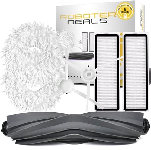 Roboter Deals - Zubehör Set, Ersatzteile Kit für Dreame L10s Ultra, L10s Pro (2X Feinstaub-Filter, 2X Seitenbürste, 2X Wisch-Pad, 1x Hauptbürste) Staubaugroboter