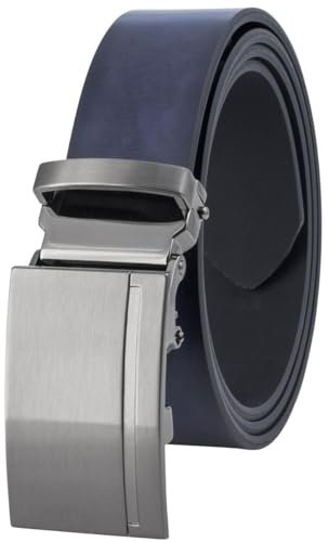 LINDENMANN Gürtel Herren Ledergürtel Herren Gürtel Herren, Rindleder-Gürtel mit Automatik-Koppelschließe blau, Größe/Size:100, Farbe/Color:blau