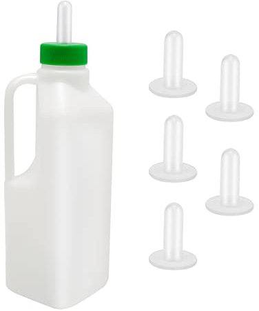 1PCS 850ml Lamb Nursing Bottle + 5 Matching Teats Animal Feeding Bottle Feeding Sheep Milk Bottle Calf Feeding Bottle for Sheep Lamb Piglet