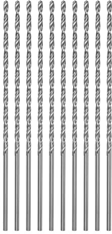 sourcing map 10pcs Extra Long Drill Bits, 2.5mm HSS Drill Bit with High Speed Steel Straight Shank 120mm Length for Metal Woodwork Plastic Aluminum Alloy
