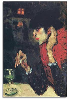 JAHER Pablo Picasso Paintings – Der Absinthe Drinker) Poster Leinwand Wandkunst Dekorativ Schlafzimmer Modern Home Druck Bild Kunstwerke 40 x 60 cm