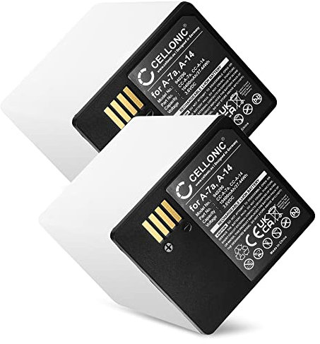 CELLONIC 2x A-7a Battery Replacement for Arlo Go 2, Pro 3, Pro 3 Floodlight, Pro 4, Pro 4 XL, Ultra 2, Ultra 2 XL CCTV Smart Home Security Alarm System 10400mAh 3.6V - 3.63V