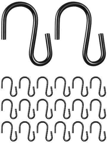 Sinofort 135 Stück Kleine Haken zum Einhängen, Mini S Haken, Schwarz Klein Metall Haken zum Einhängen Fleischerhaken für DIY Handwerk Schmuck Hängende Schlüsselanhänger und Namensschild