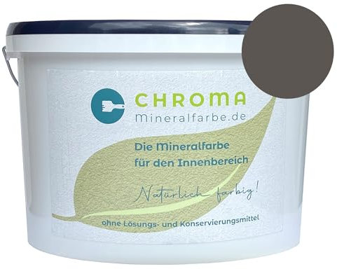 CHROMA Mineralfarbe für den Innenbereich | Langlebige Silikatfarbe | Scheuerbeständig und allergikergeeignet | Wandfarbe gegen Schimmel | Hochdeckend und ergiebig
