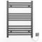 Myhomeware 550mm Wide Anthracite Grey Flat Electric Pre-Filled Heated Towel Rail Radiator For Bathroom Designer UK (550mm × 700mm (h))