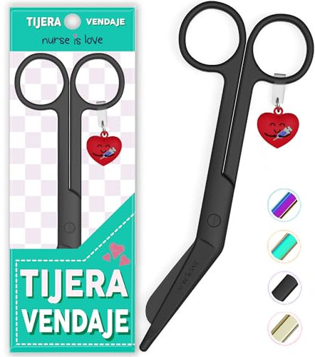 Nurse is Love Tijeras Enfermeria Punta Roma - Tijeras Pico de Pato Enfermeria | Ideal para Porta tijeras, Punta Redonda Profesional, Primeros Auxilios