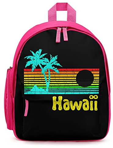 80er-Jahre-Retro-Vintage-Hawaii-Unisex-Rucksack, leichte Laptop-Umhängetasche, lässiger Tagesrucksack, Outdoor-Taschen