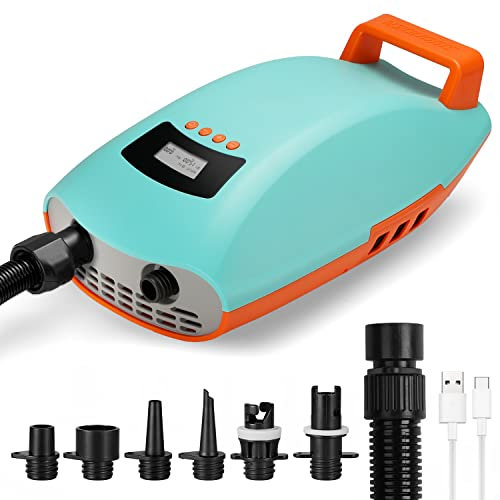 Swonder Seawolf SUP-Pumpe mit 9000mAh Akku, 2X Schnellere 20 PSI Elektrische Luftpumpe mit Doppelkolben, Zweistufen, Aktivem Kühlsystem für aufblasbares Paddleboard, Kajak