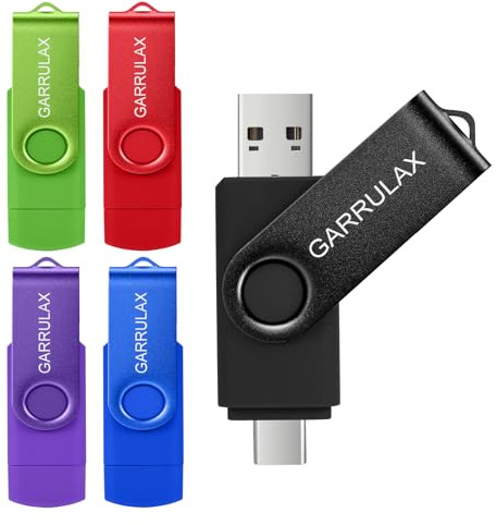 GARRULAX USB 2 in 1 OTG tipo C USB 2.0 girevole Memoria Dati Stick Android Smartphone, MacBook, Tablet, PC (8 GB)