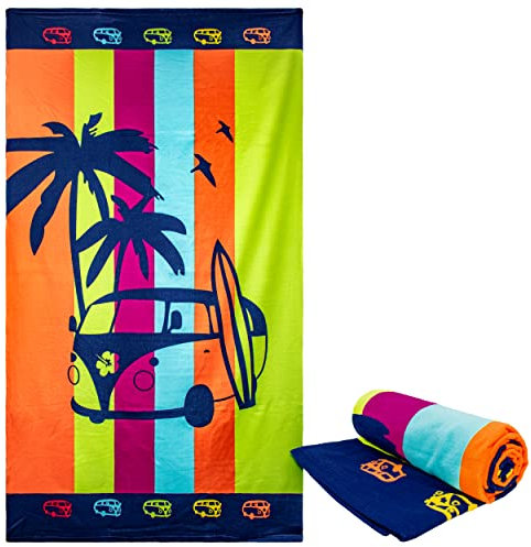 BESCH Toalla de Playa Microfibra Antiarena Secado Rápido 100x180cm - Toallas Multiuosos Ligeras para Piscina, Picnic, Gimnasio, Deportes (Palmera)