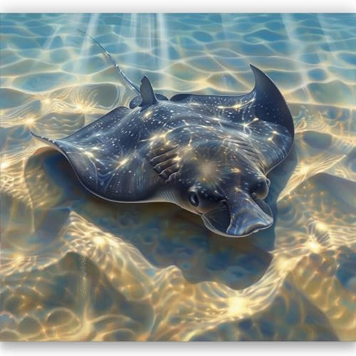 Fototapete Kinderzimmer B200 x H140 cm, Unterwassertiere Fische Fototapete Wandbild Babyzimmer - Blau Wanddekoration Tapeten für Kindertapete - Vliestapete Wandtapete Tapete 3D Effekt