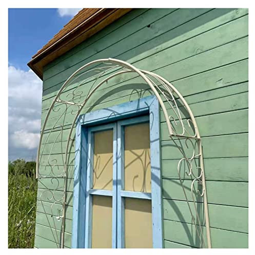 Treillis en métal pour terrasse – Arche décorative en fer forgé pour plantes grimpantes, fleurs, vignes – Arche de rose murale – Idéal pour jardin, fenêtre, porche