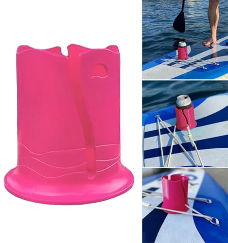EHOTER Paddle Board Cup Holder, Universal Kayak Drink Holder Multifunctional Anti-Toppling Paddleboard Cup Holder Surfboard Water Bottle Holder for Outdoor Fishing Boat Kayak Accessories (Pink)